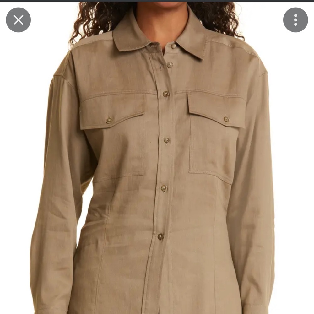FRAME Arie Cutaway Button-Up Shirt
 
DESERT, Size Large